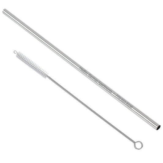 Metal straw with brush