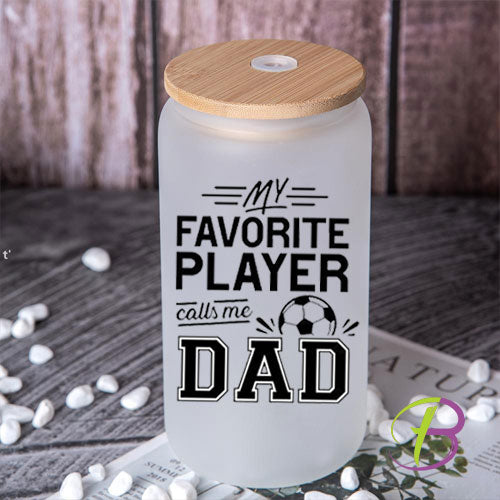 18 oz. Frosted Can Cup with Bamboo Lid FP Dad