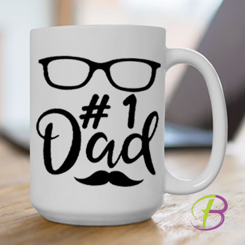 15 oz. White Mug Dad 1