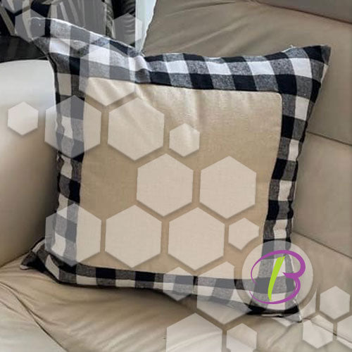 Christmas Plaid Pillows | Black Plaid – Frill – White