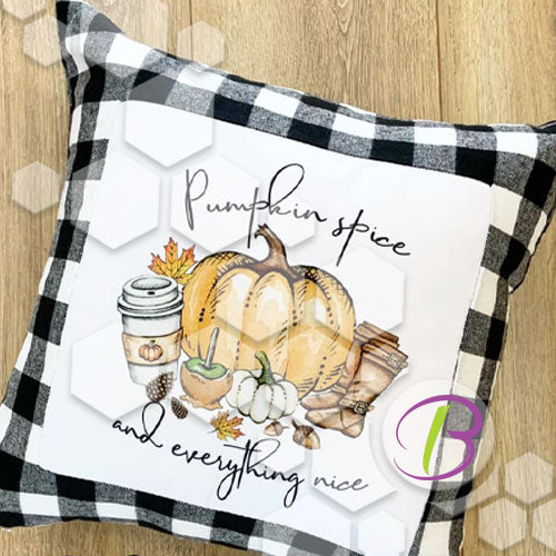 Christmas Plaid Pillows | Black Plaid – Frill – White