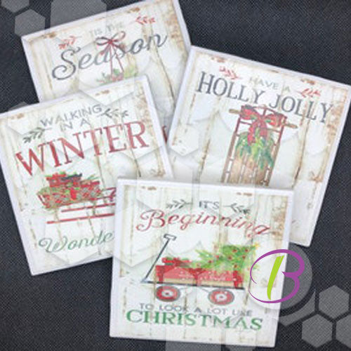 Christmas Glass Coasters