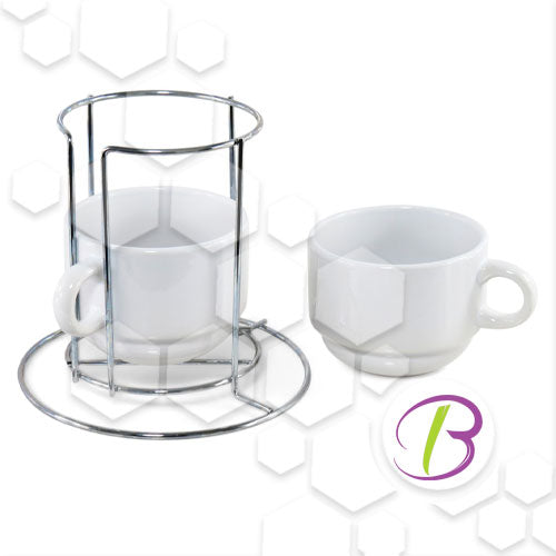 6 OZ Sublimation Mugs – Set of 2 in a Stacker Rack