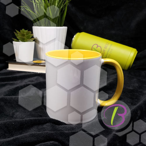 11 oz. Yellow Mug Colored Handle & Interior